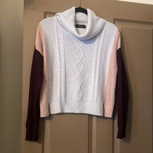 BCX Colorblock Knit Turtleneck Sweater EUC